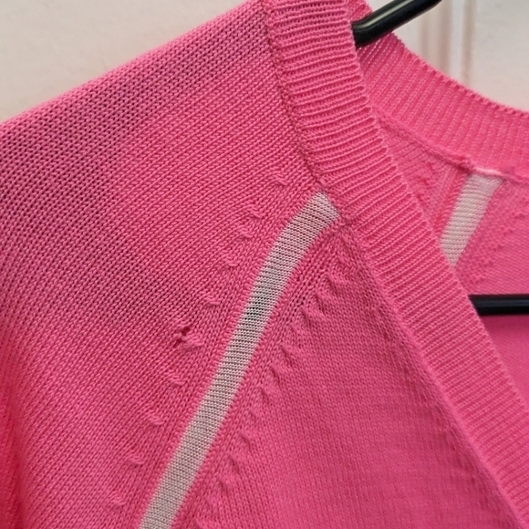 St. John Barbie Pink Wool Cardigan Sweater - Picture 4 of 5